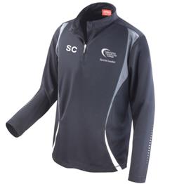 CULLOMPTON CC UNISEX ZIP NECK TRIAL TOP BLACK/GREY/WHITE XS