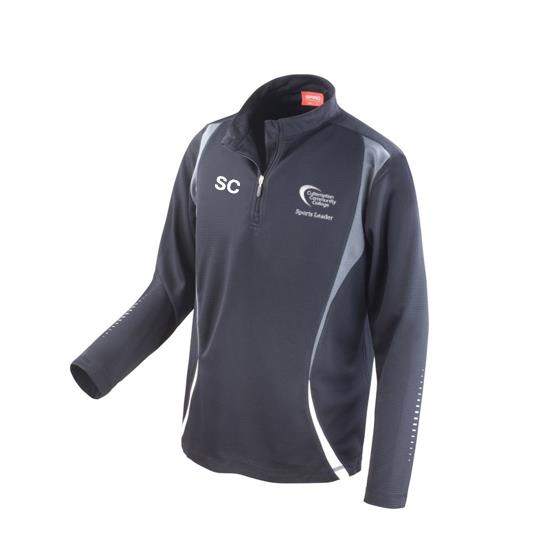 CULLOMPTON CC UNISEX ZIP NECK TRIAL TOP BLACK/GREY/WHITE XS