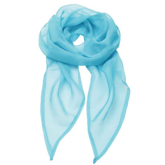 (PR740) PREMIER COLOURS CHIFFON SCARF TURQUOISE BLUE ONE SIZE