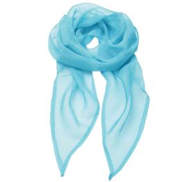 (PR740) PREMIER COLOURS CHIFFON SCARF TURQUOISE BLUE ONE SIZE