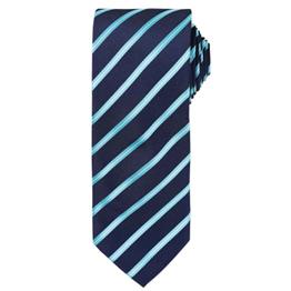 PREMIER DOUBLE STRIPE TIE TURQUOISE/NAVY