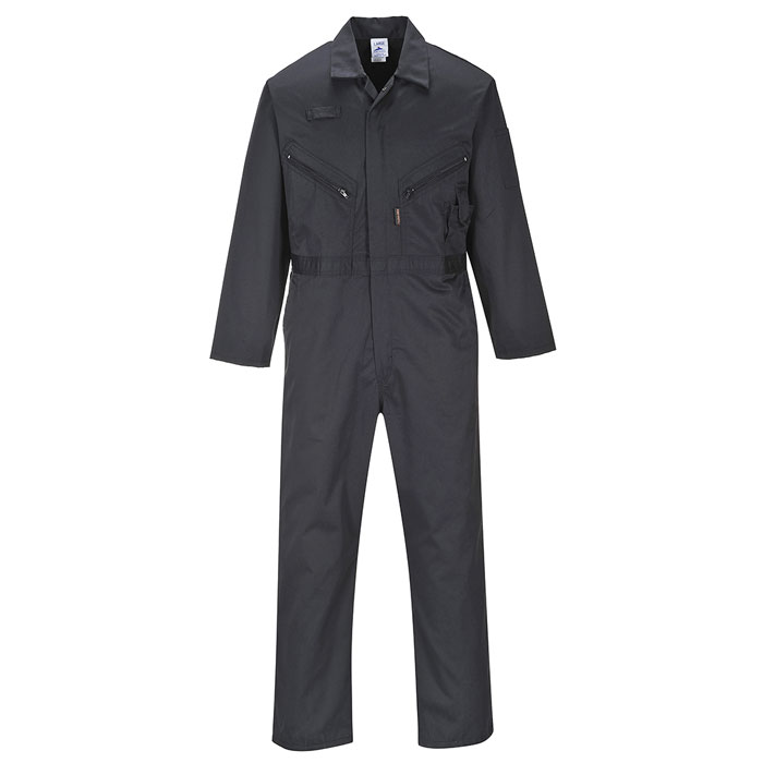 LAND & WILDLIFE LIVERPOOL ZIP FRONT COVERALL BLACK REG S